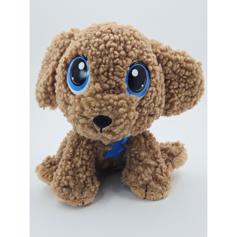 Little Tikes Rescue Tales Golden Doodle Poodle Plush Brown Curly Puppy Blue Eyes